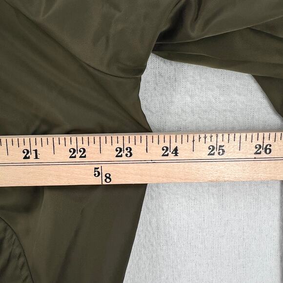 FREE PEOPLE Midnight Bomber Sateen Jacket Womens Medium Olive Green Long Sleeve - Picture 14 of 16